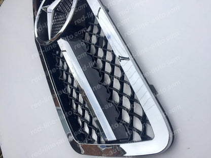 Mercedes W203 C-Class Saloon S203 Estate AMG C55 Black Front Grille, Chrome Single-fin