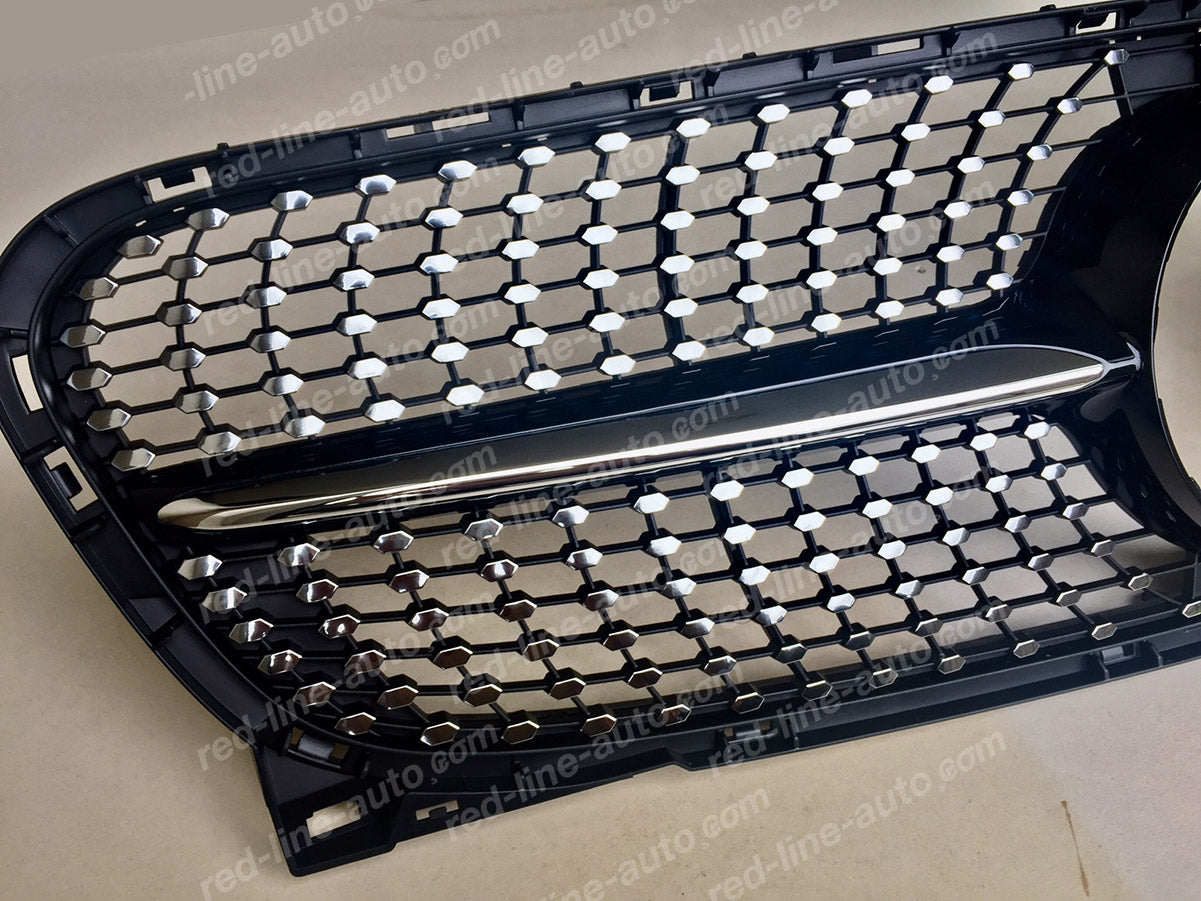 Pre-facelift Mercedes X156 GLA SUV Black AMG GLA45 Front Grille, Chrome Diamond