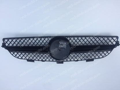 Mercedes W209 CLK Coupe C209 Convertible A209 AMG Grille, Full Matte Black Singe-louvre