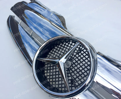 Mercedes R170 SLK Roadster AMG Sport Front Grille, Horizontal fins Full Chrome