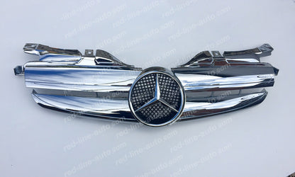 Mercedes R170 SLK Roadster AMG Sport Front Grille, Horizontal fins Full Chrome