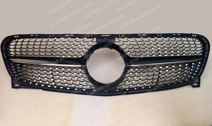 Pre-facelift Mercedes X156 GLA SUV Black AMG GLA45 Front Grille, Chrome Diamond