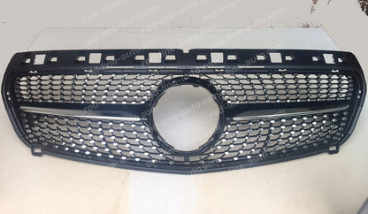 Pre-facelift Mercedes W176 A-Class Hatchback AMG Black A45 Front Grille, Chrome Diamond