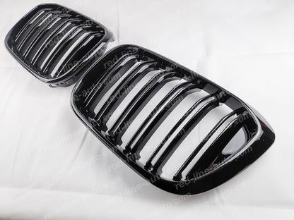 BMW G02 X4 SUV Coupe M-Performance Front Grille, Full Gloss Black Double-bar