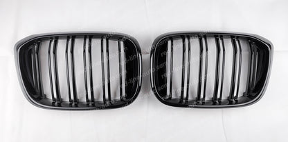 BMW G01 X3 SUV M-Performance Front Grille, Full Gloss Black Double-bar