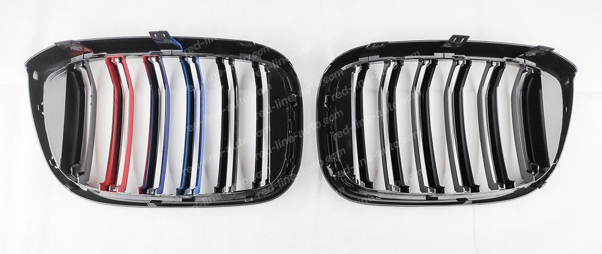 BMW G01 X3 SUV Dual-slat Front Grille, Black With M-Competition Tri-Colours