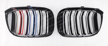 BMW G02 X4 SUV Coupe Dual-slat Front Grille, Black With M-Power Tri-Colours