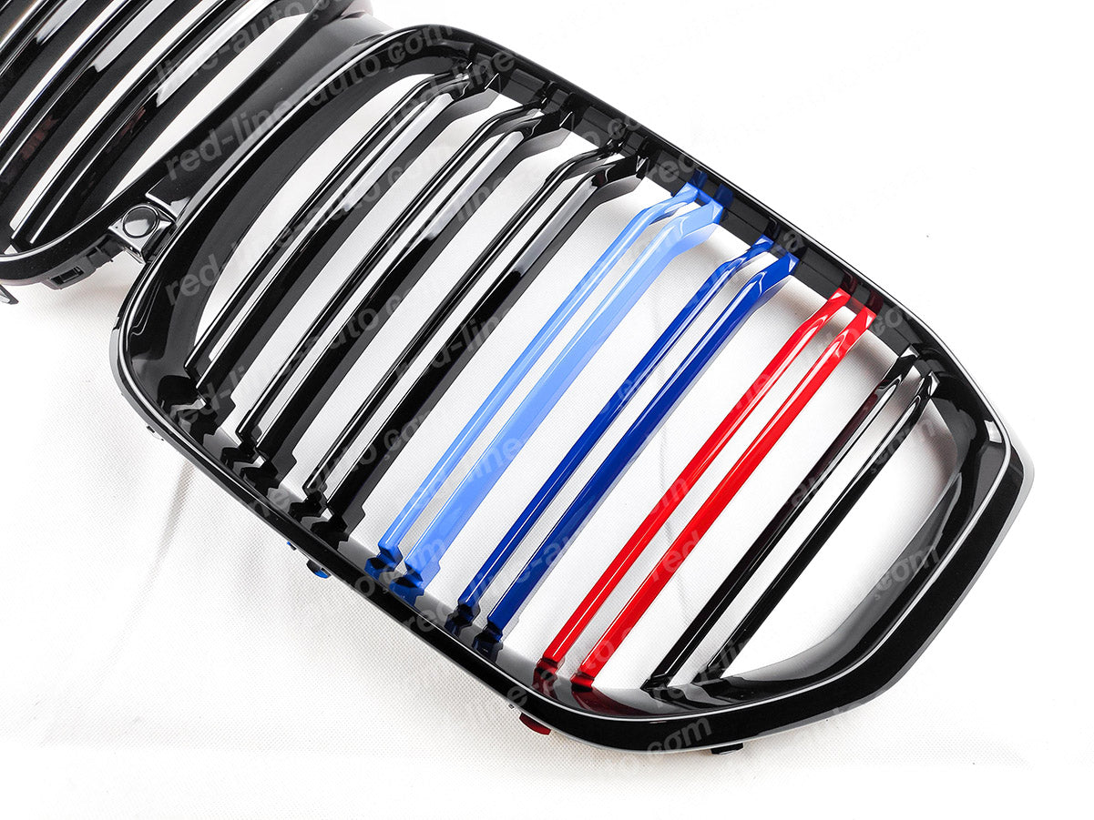 BMW G05 X5 F95 X5M SUV Dual-slat Front Grille, Gloss Black With M-Power Tri-Colours