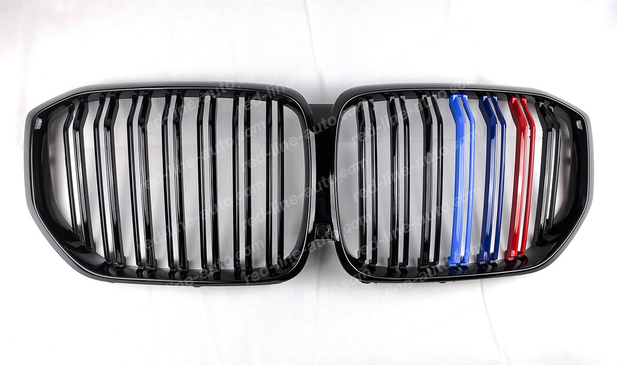 BMW G05 X5 F95 X5M SUV Dual-slat Front Grille, Gloss Black With M-Power Tri-Colours