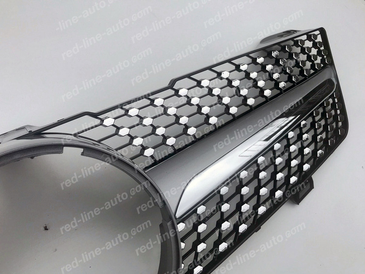 Facelift Mercedes W219 CLS Coupe C219 Iridium Silver AMG CLS63 Front Grille, Chrome Diamond