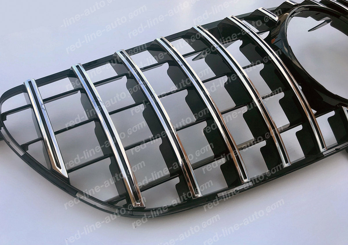 Mercedes C292 GLE Coupe SUV Black AMG GT Front Grille, Chrome Panamericana Slat