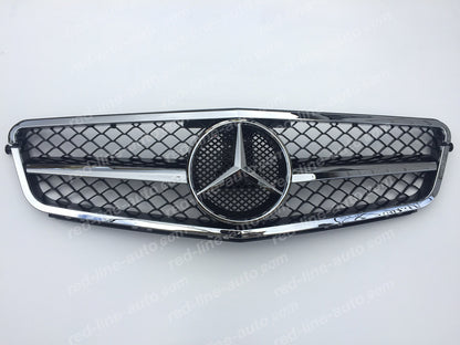 Mercedes W204 C-Class Saloon S204 Estate A204 Coupe Black AMG Grille, Chrome Single-fin Rim