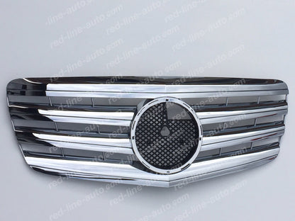 Facelift Mercedes W211 E-Class Saloon S211 Estate AMG E63 Sport Grille with Star, Full Chrome