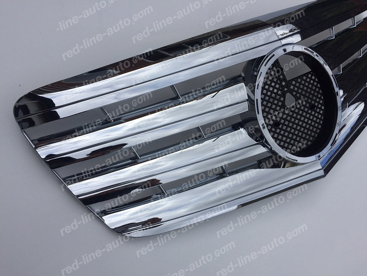 Facelift Mercedes W211 E-Class Saloon S211 Estate AMG E63 Sport Grille with Star, Full Chrome