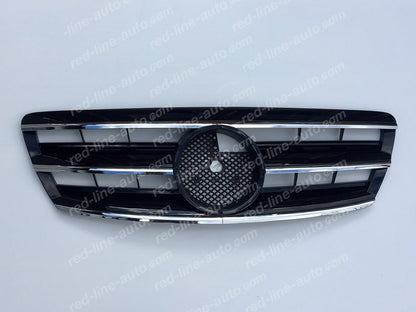 Facelift Mercedes W220 S-Class Saloon AMG S65 Black Sports Front Grille with STAR, Chrome Louvres