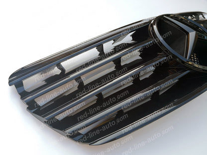 Pre-facelift Mercedes W211 E-Class Saloon S211 Estate AMG Sport Grille with Star, Full Gloss Black