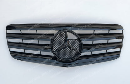 Facelift Mercedes W211 E-Class Saloon S211 Estate AMG Sport Grille with Star, Full Gloss Black