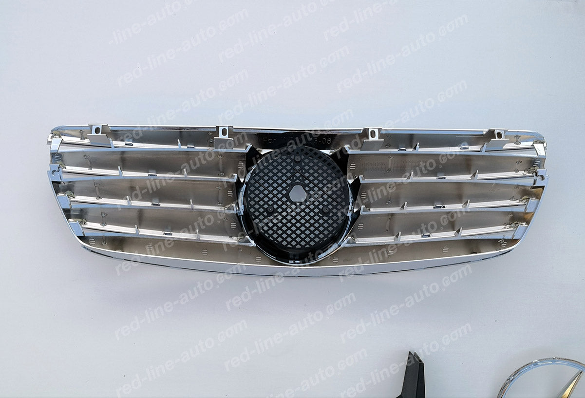 Pre-facelift Mercedes W211 E-Class Saloon S211 Estate AMG Sport Grille with Star, Full Chrome