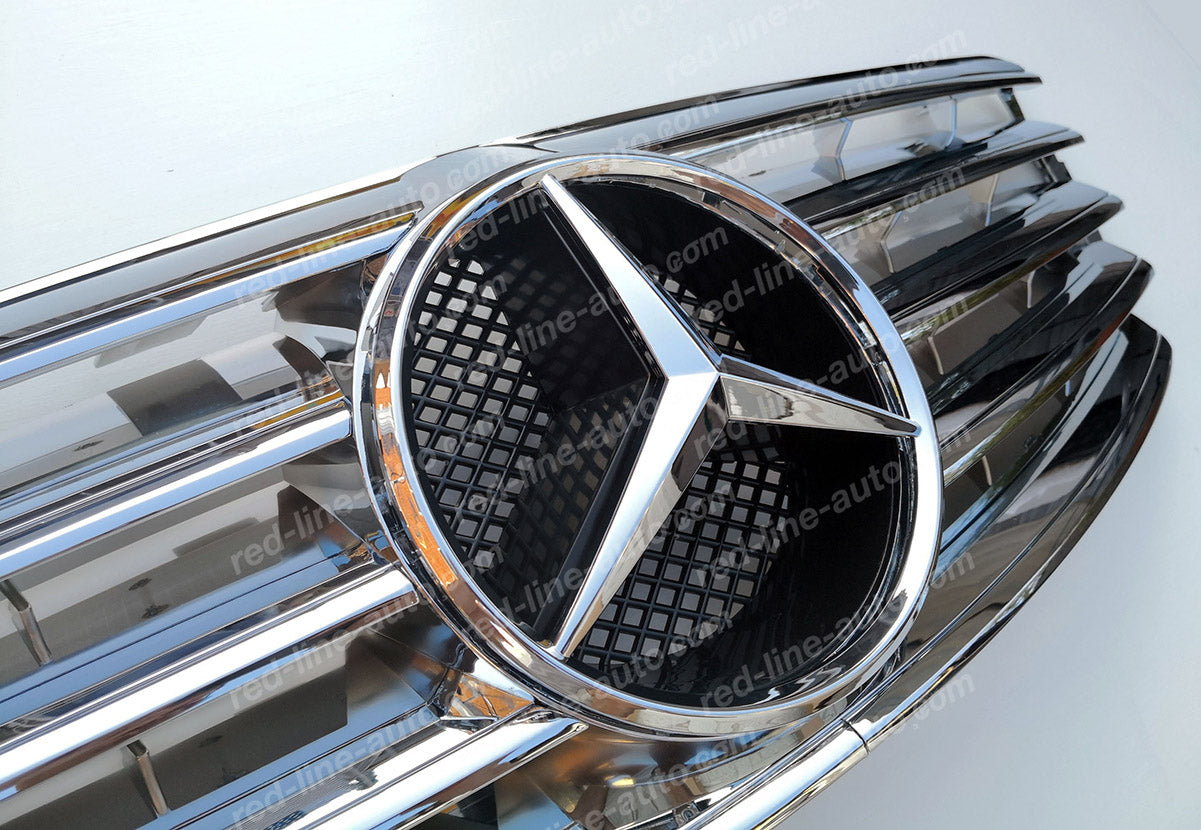 Pre-facelift Mercedes W211 E-Class Saloon S211 Estate AMG Sport Grille with Star, Full Chrome