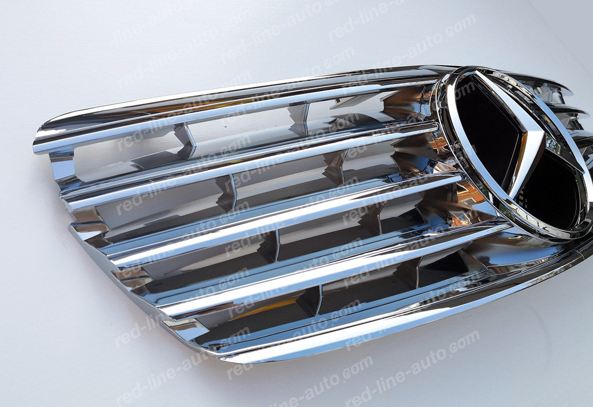 Pre-facelift Mercedes W211 E-Class Saloon S211 Estate AMG Sport Grille with Star, Full Chrome