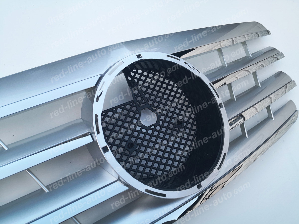 Facelift Mercedes W210 E-Class Saloon S210 Estate AMG Sport Grille with Star, Full Chrome Blades