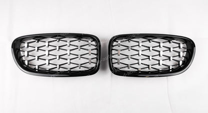 BMW 5 Series F10 Saloon F11 Estate M-Performance Grille, Chrome Diamond with Black Rim