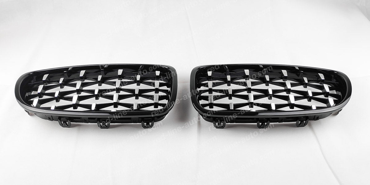 BMW 5 Series F10 Saloon F11 Estate M-Performance Grille, Chrome Diamond with Black Rim