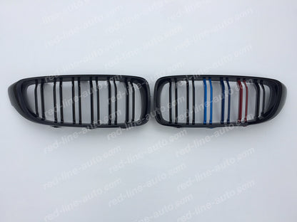 BMW F80 M3 Saloon F82 M4 Coupe F83 Convertible Dual-slat Front Grille, Black With M-Power Tri-Colours