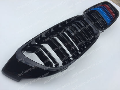 BMW F80 M3 Saloon F82 M4 Coupe F83 Convertible Dual-slat Front Grille, Black With M-Power Tri-Colours