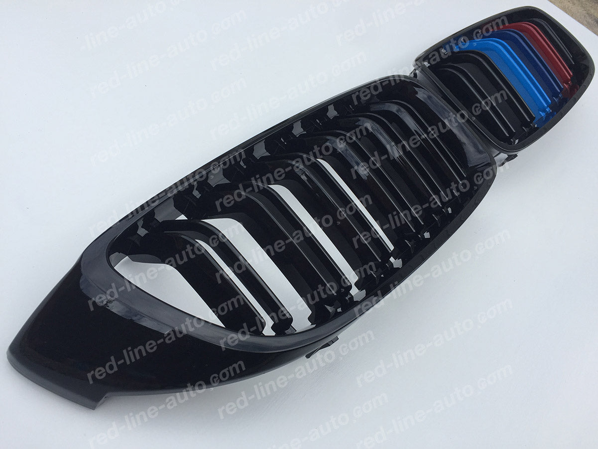 BMW 4 Series F32 Coupe F33 Convertible F36 Gran Dual-slat Front Grille, Black With M-Power Tri-Colours