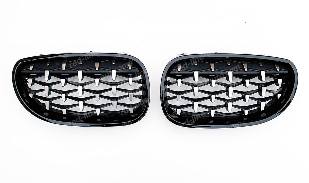 BMW 5 Series E60 Saloon E61 Estate M-Performance Grille, Chrome Diamond with Black Rim