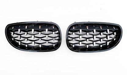 BMW 5 Series E60 Saloon E61 Estate M-Performance Grille, Chrome Diamond with Black Rim