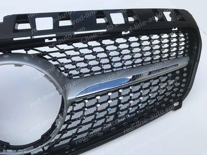 Pre-facelift Mercedes W176 A-Class Hatchback AMG A45 Diamond Front Grille, Iridium Silver