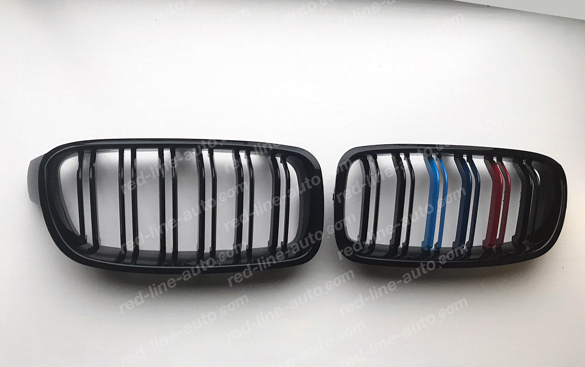 BMW 3 Series F30 Saloon F31 Estate Double-Bar Grille, Black With M-Power Tri-Colours