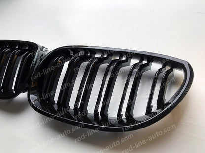 BMW 5 Series E60 Saloon E61 Estate Twin-Bar Grille, M-Performance Full Gloss Black