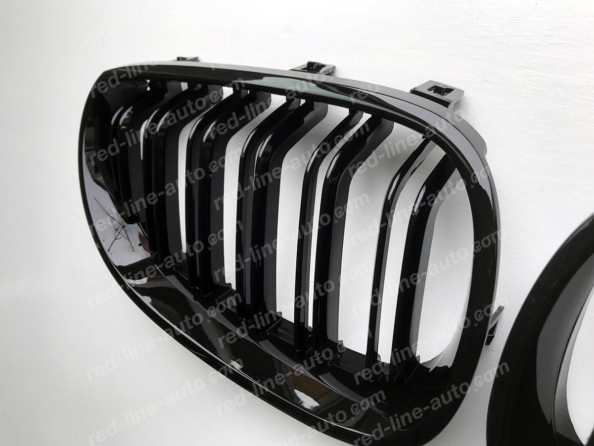 BMW 5 Series E60 Saloon E61 Estate Twin-Bar Grille, M-Performance Full Gloss Black