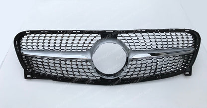 Pre-facelift Mercedes X156 GLA SUV Iridium Silver AMG GLA45 Front Grille, Chrome Diamond