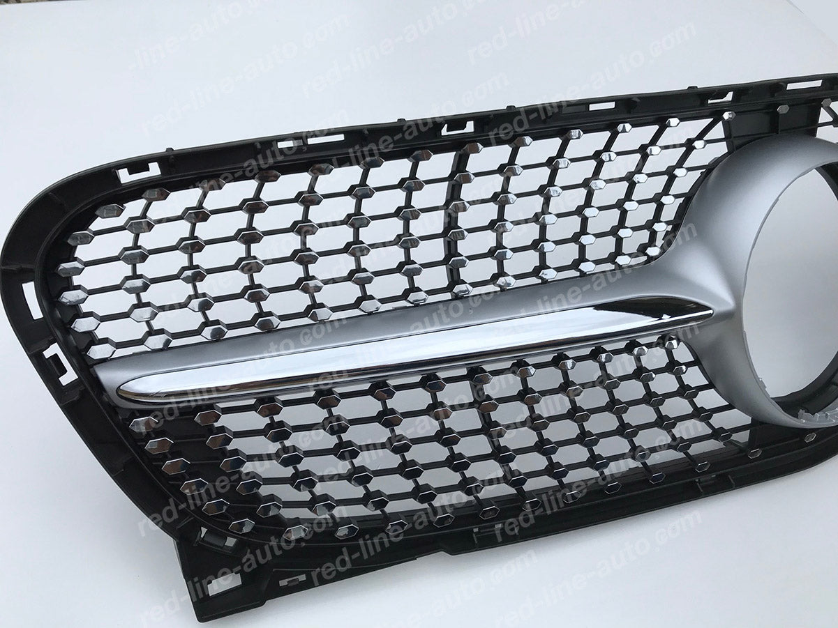 Pre-facelift Mercedes X156 GLA SUV Iridium Silver AMG GLA45 Front Grille, Chrome Diamond