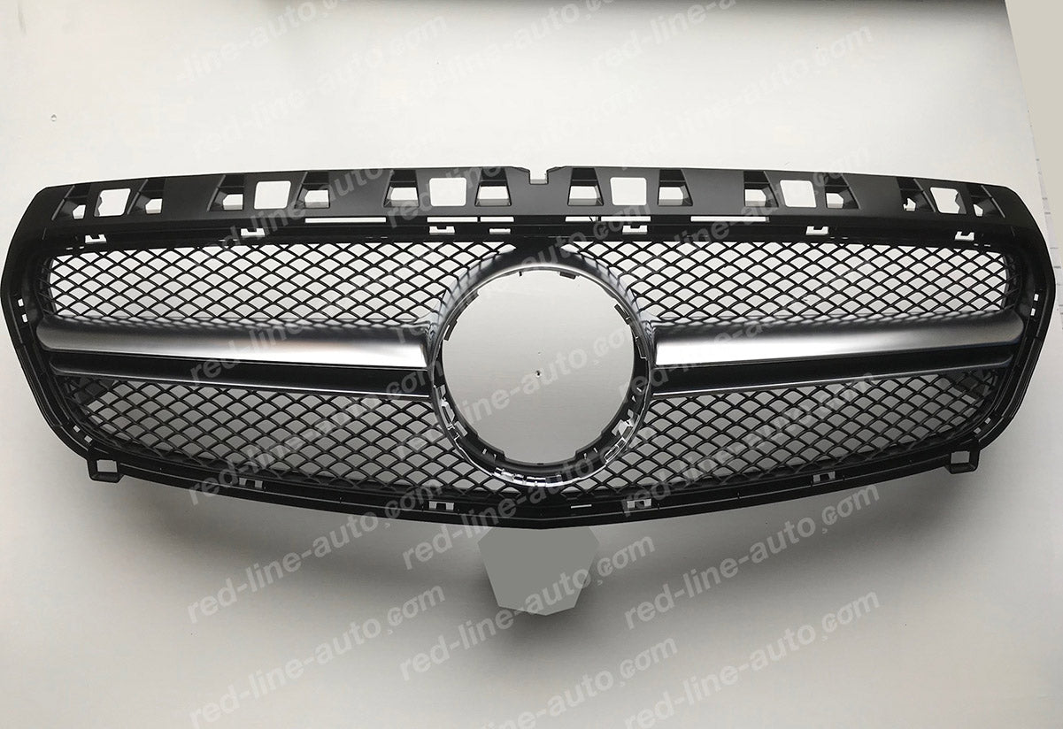 Pre-facelift Mercedes W176 A-Class Hatchback AMG A45 Grille, Matte Chrome Single-bar