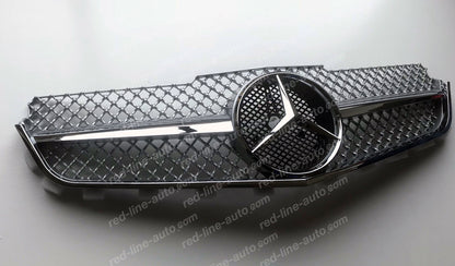 Pre-facelift Mercedes W207 E-Class Coupe C207 Convertible A207 Iridium Silver AMG Grille, Chrome Single-bar