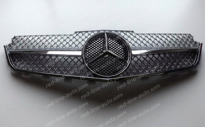 Pre-facelift Mercedes W207 E-Class Coupe C207 Convertible A207 Iridium Silver AMG Grille, Chrome Single-bar