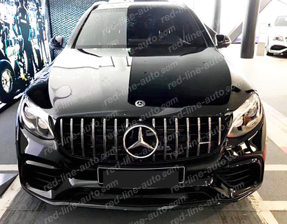 Pre-facelift Mercedes X253 GLC SUV C253 Coupe GLC43 AMG Black GT Grille, Chrome Panamericana