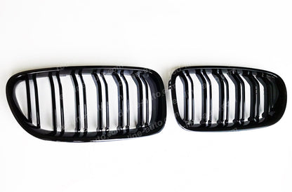 BMW 5 Series F10 Saloon F11 Estate M-Performance Front Grille, Full Gloss Black Dual-slat