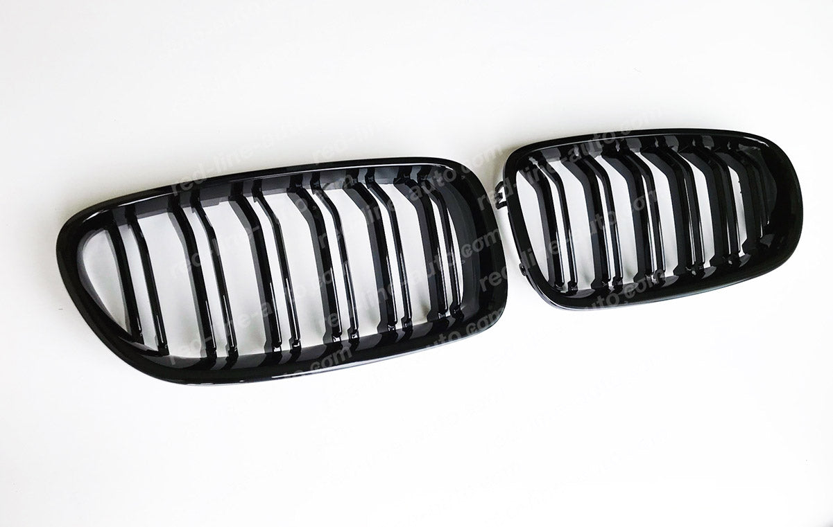 BMW 5 Series F10 Saloon F11 Estate M-Performance Front Grille, Full Gloss Black Dual-slat