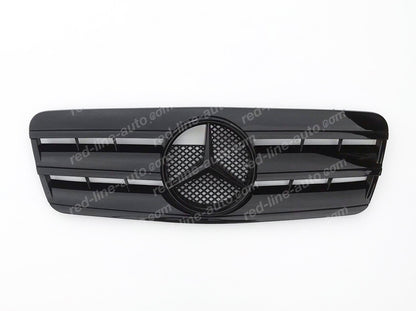 Mercedes W208 CLK Coupe C208 Convertible A208 AMG Sport Grille with Star, Full Gloss Black