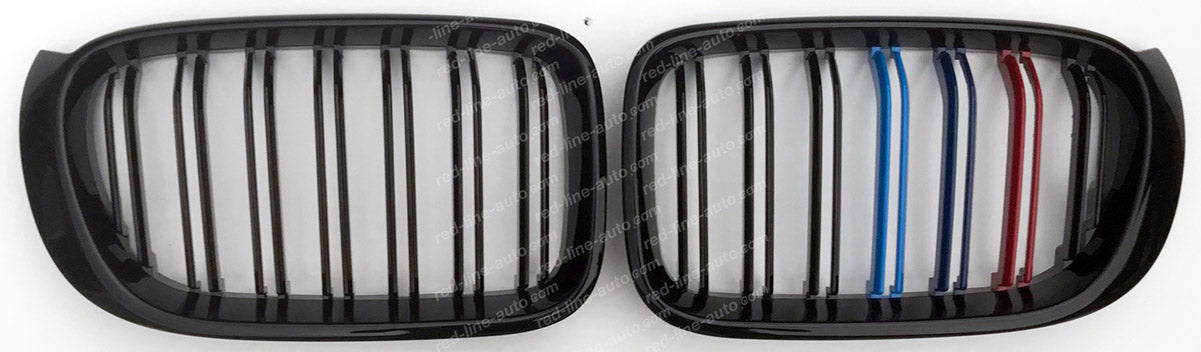 Facelift BMW F25 X3 SUV X4 Coupe Twin-bar Front Grille, Black with M-Power Tri-Colours