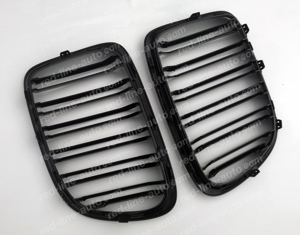 BMW E84 X1 SUV M-Performance Front Grille, Full Gloss Black Double-Slat