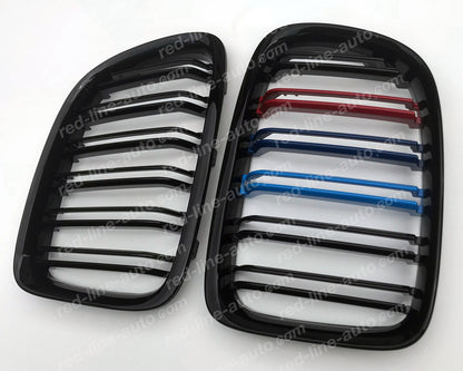 BMW E84 X1 SUV Dual-Slat Front Grille , Black With M-Power Tri-Colours