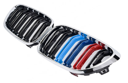 BMW 2 Series F22 Coupe F23 Convertible F87 M2 Dual-slat Grille, Black With M-Power Tri-Colour Chrome Rim