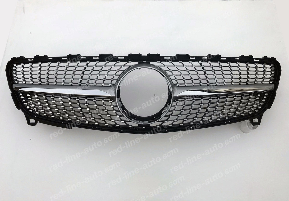 Facelift Mercedes W176 A-Class Hatchback AMG Diamond A45 Front Grille, Iridium Silver